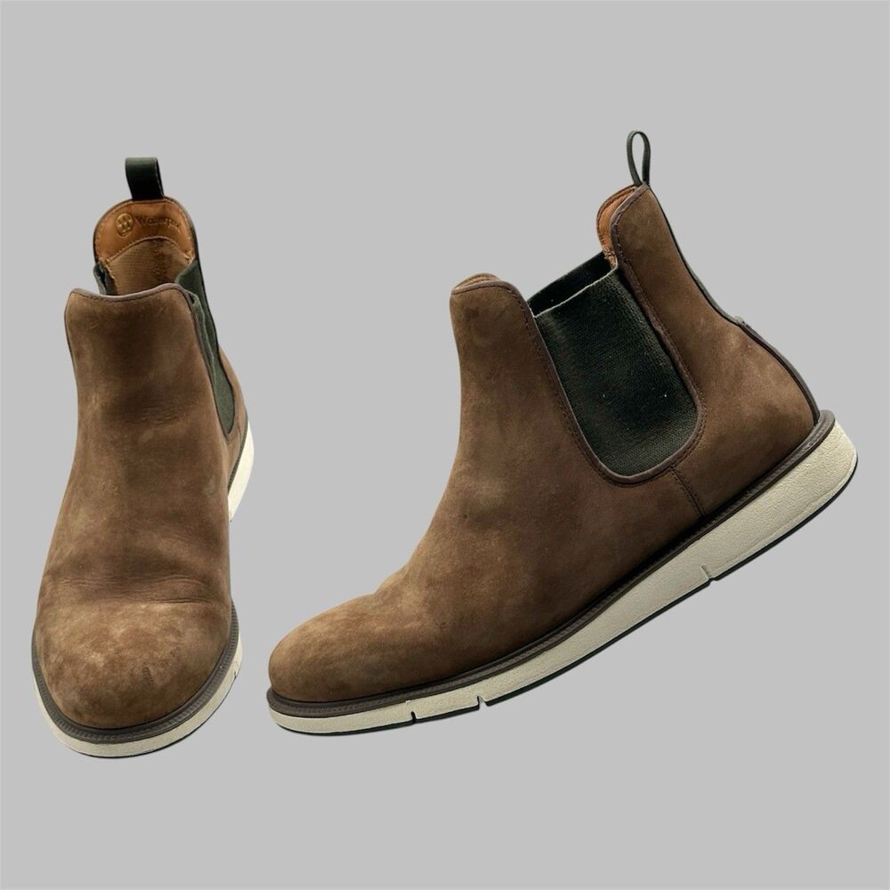 SWIMS Chelsea Boots Mens 11 Brown Suede Waterproof Slip On Ankle Shoes EU 44